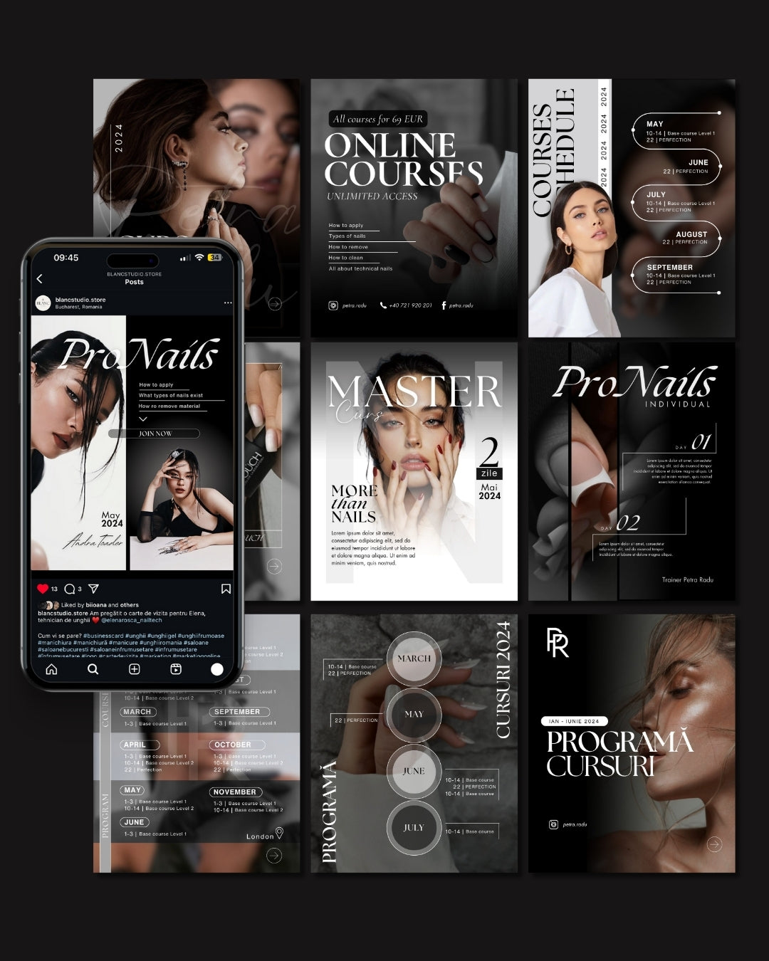 Nail Trainer Social Media Templates - Minimalist Edition