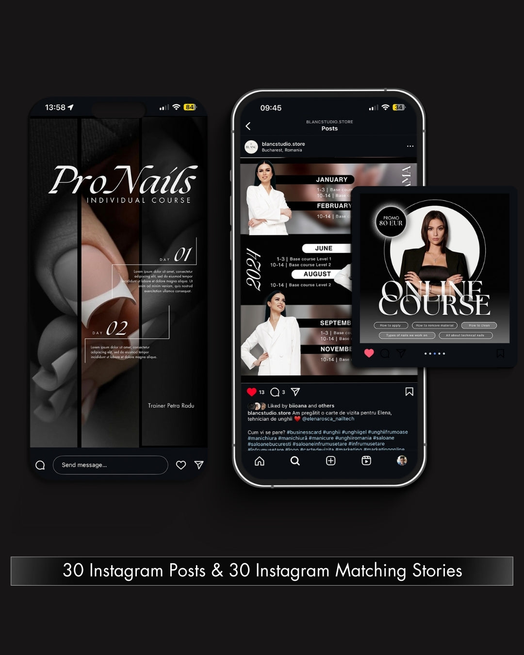 Nail Trainer Social Media Templates - Minimalist Edition