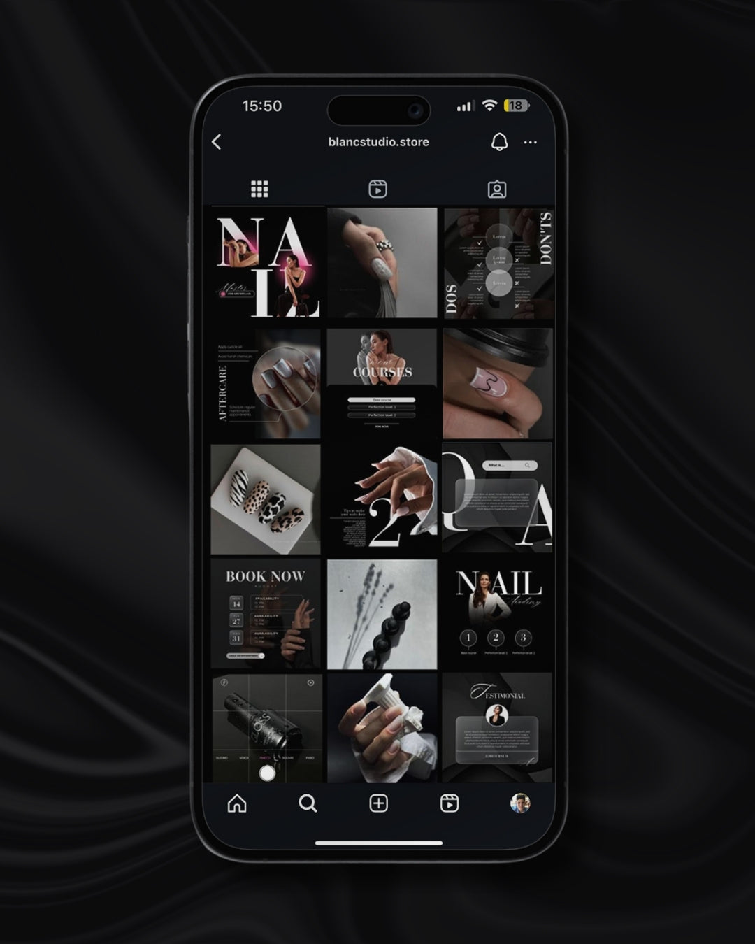 Nail Tech Social Media Templates - Dark Edition